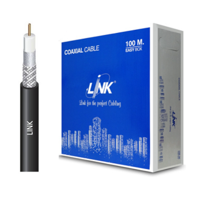 LINK CB-0106A-1 (CB-0106S-1) RG 6/U Cable Black Jacket, 95% Shield Advanced 100m./Easy Box