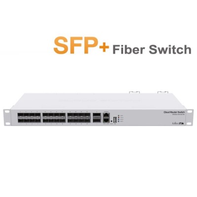 MikroTik CRS326-24S+2Q+RM SFP Cloud Router Layer-3 Switch, 24-Port SFP+ (1/10G) + 2 Port 40G QSFP+, + 1 Port 10/100 Ethernet, RouterOS or SwitchOS, License level 5, Rack-Mount kit (Included)