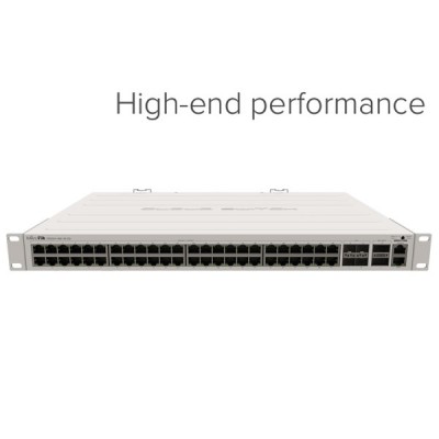 MikroTik CRS354-48G-4S+2Q+RM High-end Performance 48-Ports Gigabit Ethernet Rj45 + 1-Port 10/100Mbps Ethernet Rj45 + 4-Ports SFP+ (1/10G) + 2-Port QSFP+(40G), MikroTik RouterOS (License level 5), Rack-Mount kit (Included)