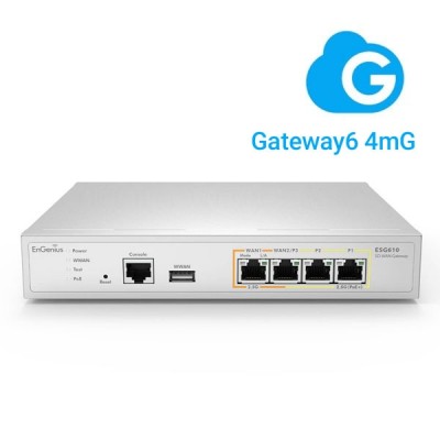 EnGenius ESG610 (Gateway6 4mG) Cloud-Managed VPN and SD-WAN with 4 x 2.5-Gigabit (1x PoE+) Ethernet ports