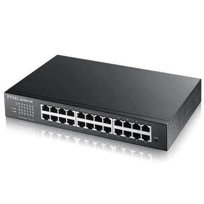 Zyxel GS1900-24E  24-port GbE Smart Managed Desktop Switch  + Free 19" Rack-Mount 24 Ports 10/100/1000BASE-T