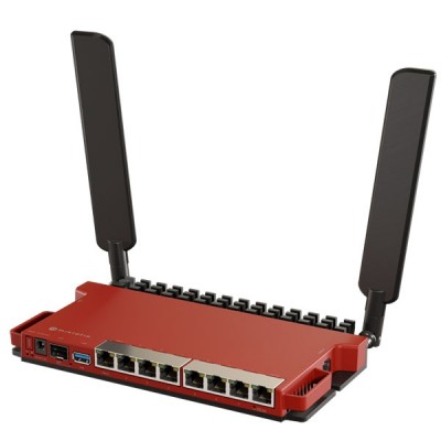 Mikrotik L009UiGS-2HaxD-IN 8-Ports Gigabit Ethernet Router WiFi 2.4 GHz, + 1x SFP 2.5G Port,  2 x External Antennas, PoE-in/PoE-out Support, Rackmount kit K-79 Support (Not included)