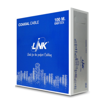 LINK CB-0106A-1WH (CB-0106S-1WH) RG 6/U Cable White Jacket, 95% Shield Advanced 100m./Easy Box