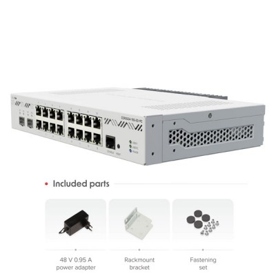 Mikrotik CCR2004-16G-2S+PC 16-Ports Gigabit Ethernet + 2-Ports 10G SFP+, CPU 4 Core RAM 4GB DDR4, RouterOS v7, License level 6, Rackmount bracket (Included)