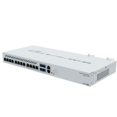 MikroTik CRS312-4C+8XG-RM 8-Ports 10G RJ45 Ethernet and 4 Combo 10G Ethernet/ SFP+ ports, Cloud Router Switch + MikroTik RouterOS or SwitchOS, License level 5, Rack-Mount kit (Included)