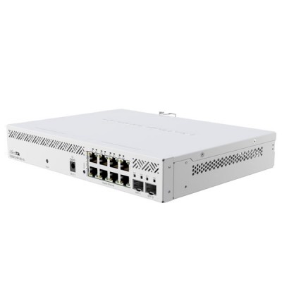 Mikrotik CCSS610-8P-2S+IN Cloud Smart PoE+ Switch 8-Port Gigabit Ethernet + 2-Port 10G SFP+, PoE+ 802.3af/at & Passive PoE (Total 140W), SwitchOS Lite + Rack-Mount kit (Included)