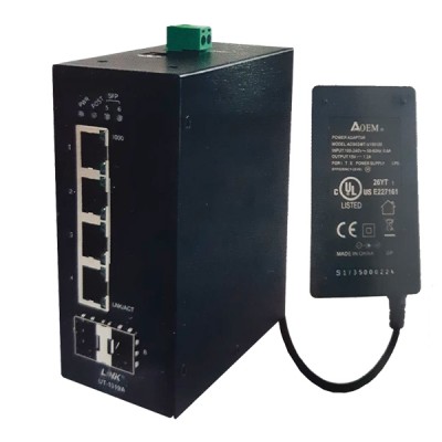 Link UT-1319A Fiber Gigabit Media Converter Hardened Type, 10/100/1000 Mbps, 4-Port RJ45, 2-SFP Slot (Blank) 550km *ส่งฟรีทั่วประเทศ