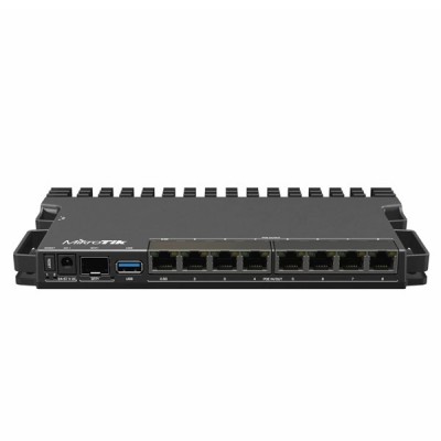 MikroTik RB5009UPr+S+IN 7-Port Gigabit Ethernet PoE+ Out 1-8 (802.3af/at) + 1-Port 2.5G Ethernet + 1-Port SFP+ 10G + 1 USB 3.0 type A, Load Balancing + Hotspot Server + VPN Support, Rackmount kit K-79 Support (Not included)