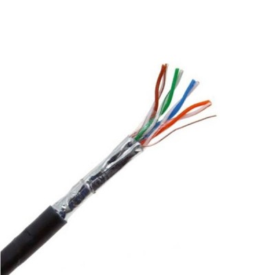 Ubiquit TC‑CARRIER Tough Cable Carrier, Outdoor Cat5E Shielded Cable (STP Cable), Anti-Crosstalk, ESD Drain Wire, Black Color PE Jacket, 305 Meters