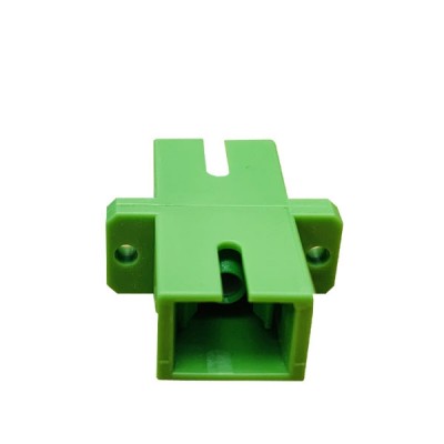 Link UF-0055SM/APC SC/APC Fiber Optic Simplex Adapter/APC, Single-mode, Ceramic Sleeve, Green Housing